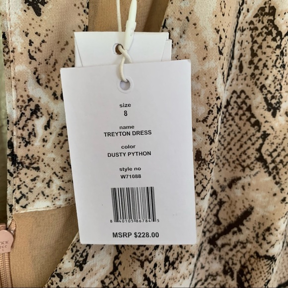 NWT WALTER BAKER TREYTON MINI DRESS | Python, Snakeskin Print | Ruched | SZ 4, 8 - Picture 8 of 8